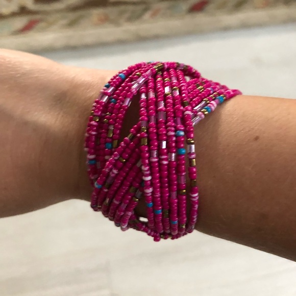 Handmade Jewelry - New Handmade Beaded Cuff Bracelet Braided Design
